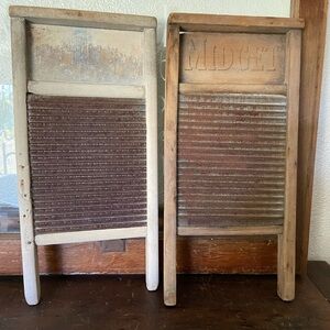 Antique Rustic Brown and Tan Washboards